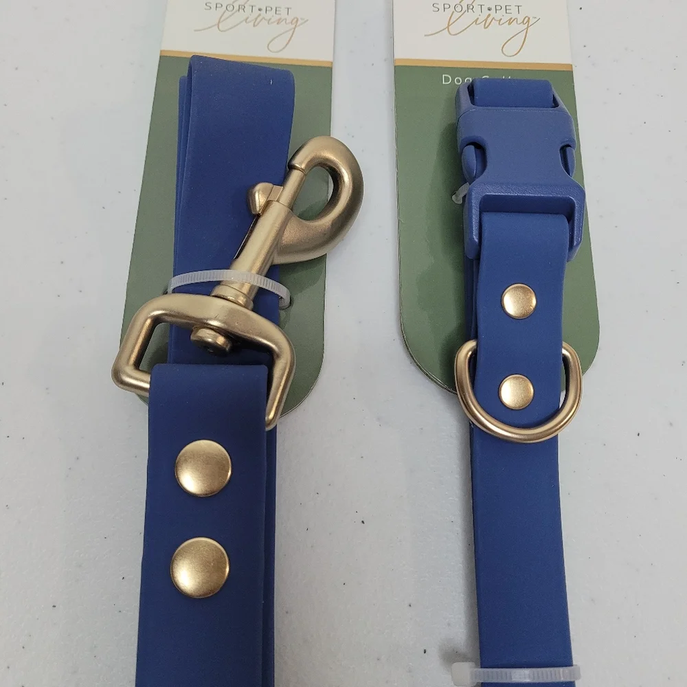 Blue Dog Leash and Collar Set